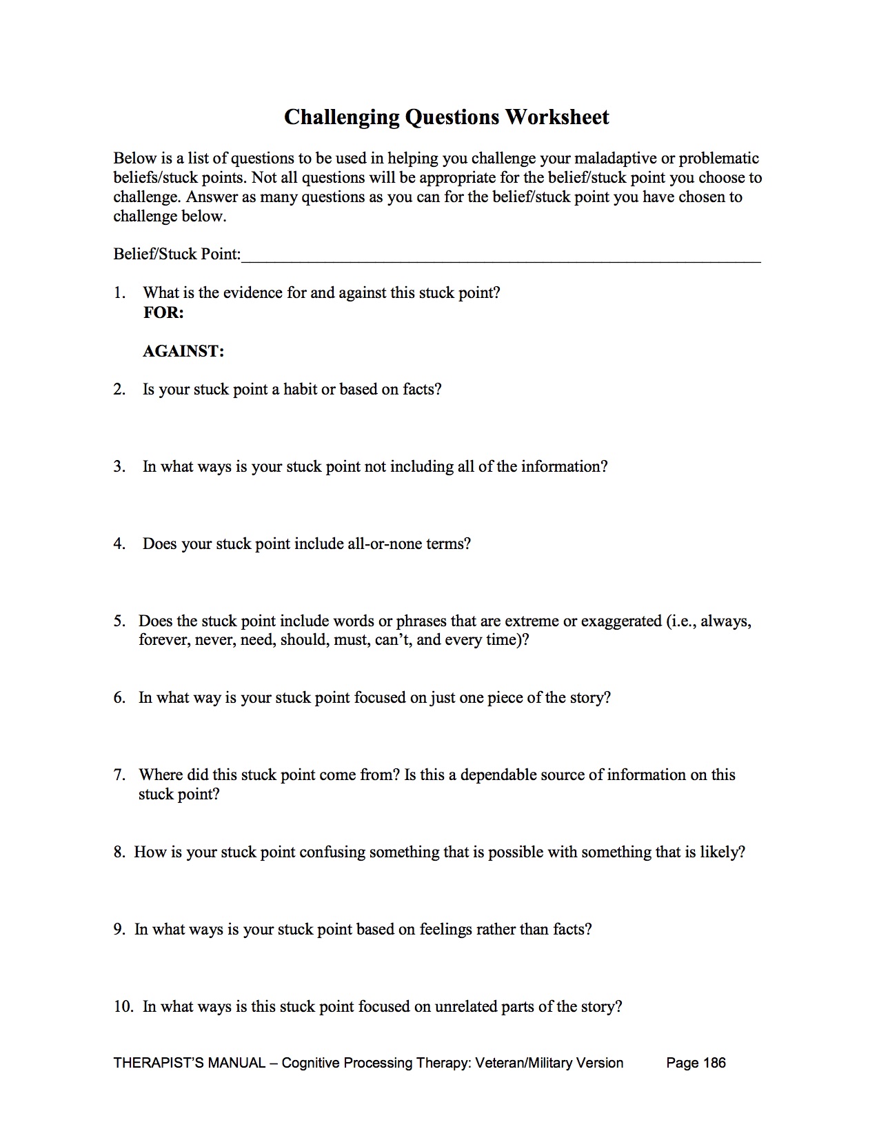 Challenging Questions Worksheet Life Doesn t Have To Hurt